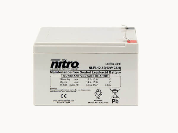nitro NLPL12-12 Batterie / Akku - 12V 12Ah AGM Long Life