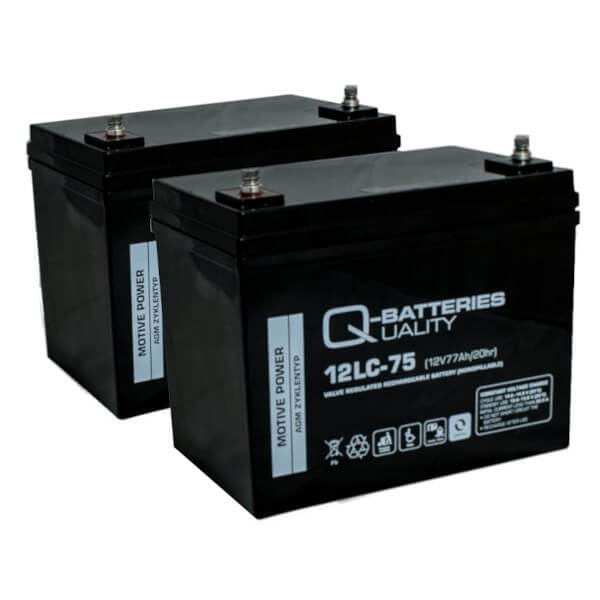 Ersatzbatterie Set für E-Rollstuhl ORTOPEDIA Allround 950 - 2x 12V 77Ah