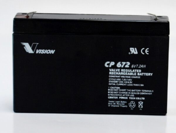Vision CP672 6V 7,2Ah Blei-Akku / AGM Batterie