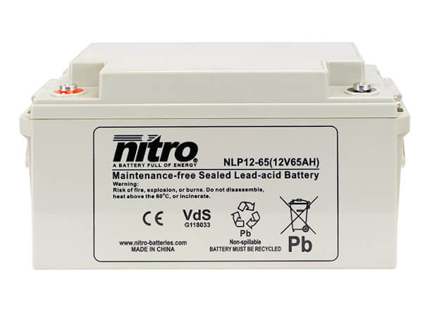 nitro NLP12-65 Batterie / Akku - 12V 65Ah AGM VdS
