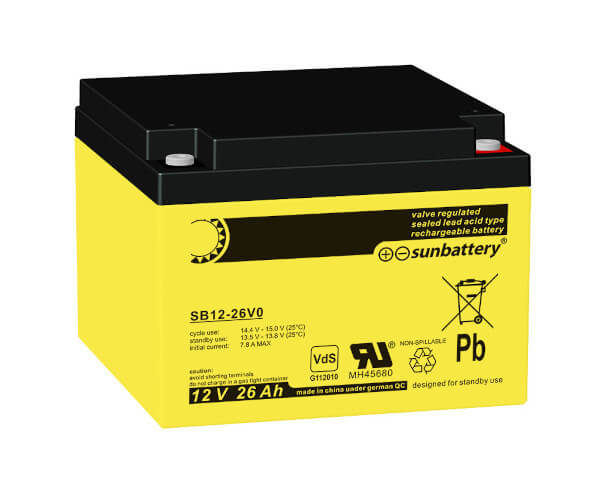 SUN Battery SB12-26 12V 26Ah Akku/Batterie VdS