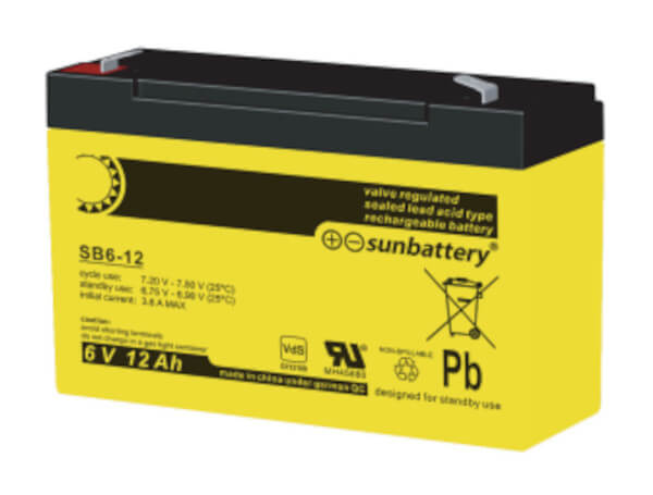 SUN Battery SB6-12 - 6V 12Ah Bleiakku