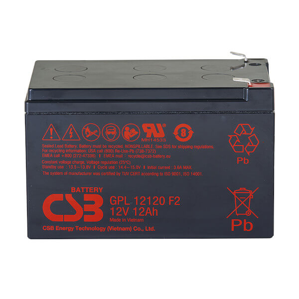 CSB GPL12120F2 12V 12Ah Blei-Akku / AGM Batterie Longlife