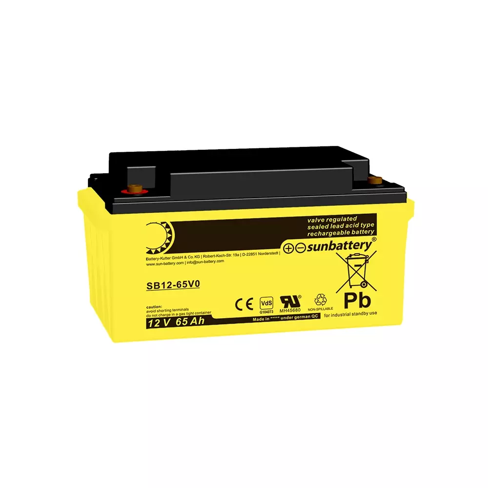 SUN Battery SB12-65V0 - 12V 65Ah Blei-Vlies-Akku (AGM) VdS