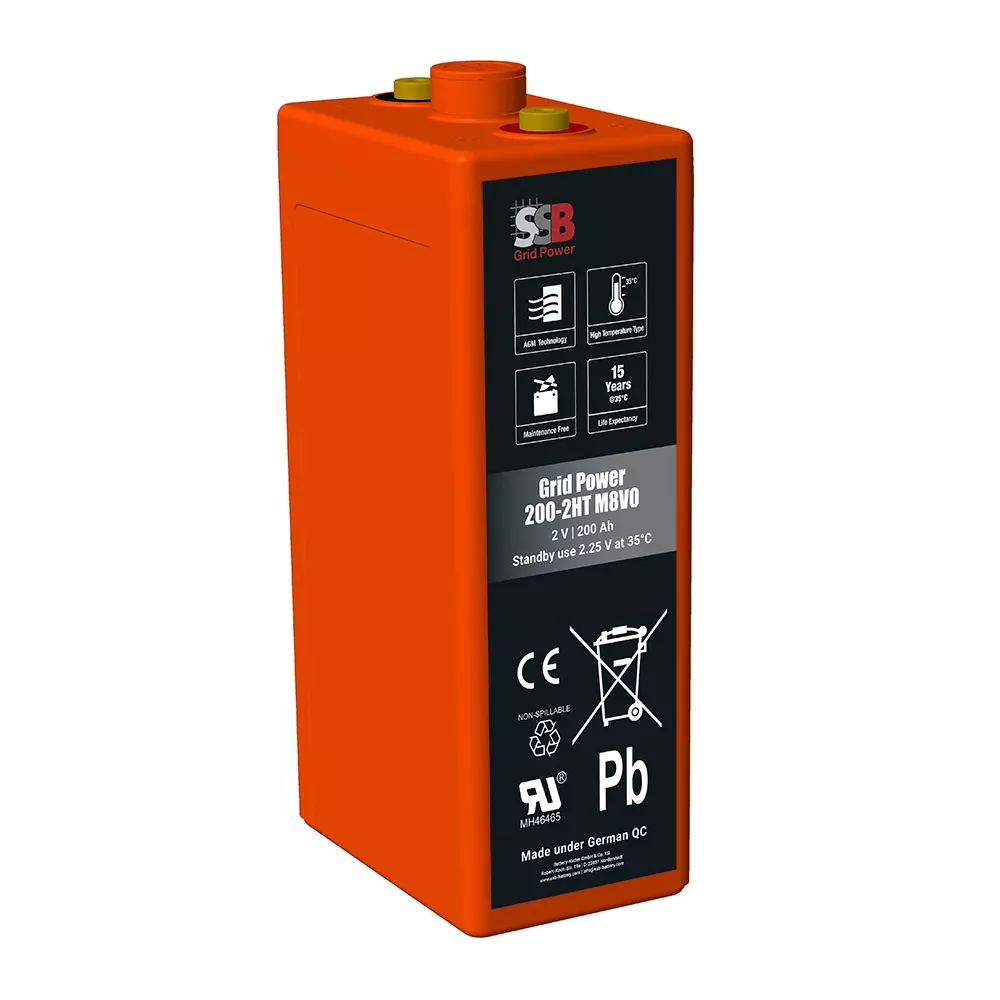 SSB Grid Power 200-2HT M8V0 - 2V | 200Ah Blei-Vlies-Akku (AGM) online bei pro-akkus kaufen