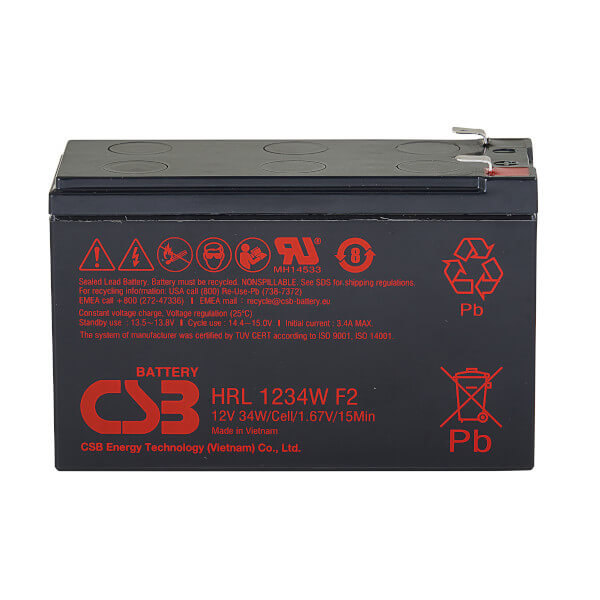CSB HRL1234WF2 12V 34W AGM Batterie Hochstrom Longlife