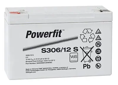 Exide Powerfit S306/12S - 6V | 12Ah AGM Bleiakku VdS