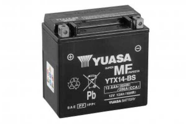 YUASA Motorradbatterie YTX14-BS - 12V 12Ah wartungsfrei