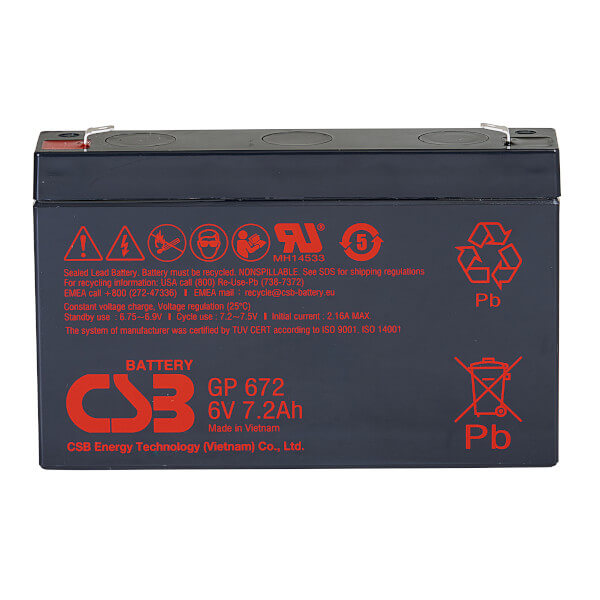 CSB GP672 - 6V / 7,2Ah AGM Akku / Batterie