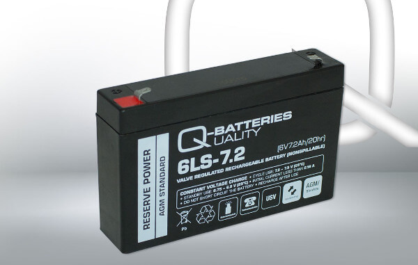 Q-Batteries 6LS-7.2 6V 7,2Ah AGM Batterie Akku