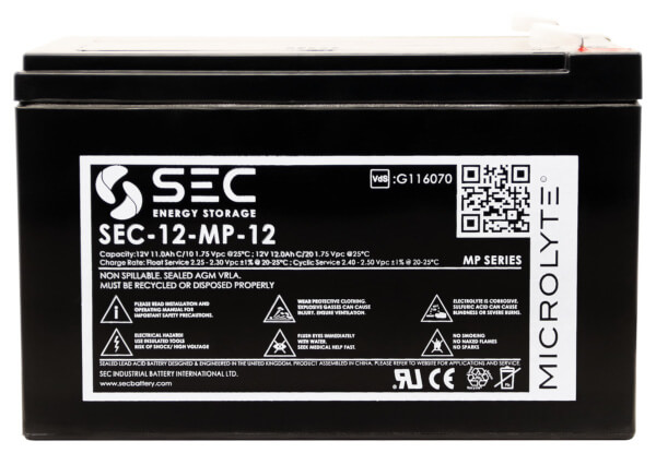 SEC-12-MP-12 AGM Batterie | 12V 12Ah VdS