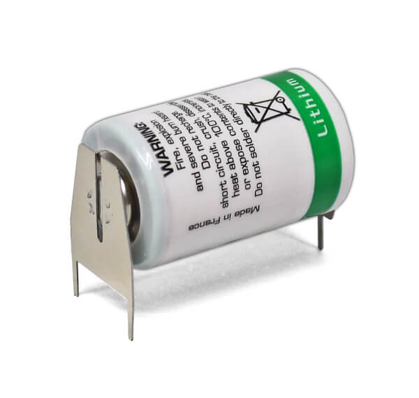 Saft Lithium Batterie LS14250 | 3PF + Pol Doppelspieß / - Pol Einzelspieß
