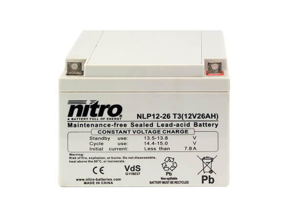 nitro NLP12-26 T3 Batterie / Akku - 12V 26Ah AGM VdS