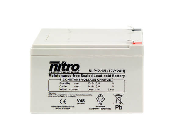 nitro NLP12-12L Batterie / Akku - 12V 12Ah AGM VdS