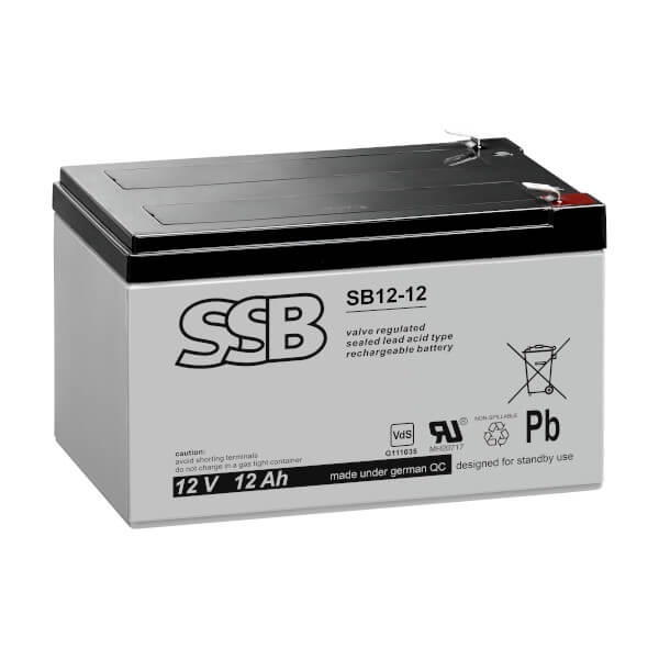 SSB SB12-12 Akku / Batterie - 12V 12Ah AGM VdS