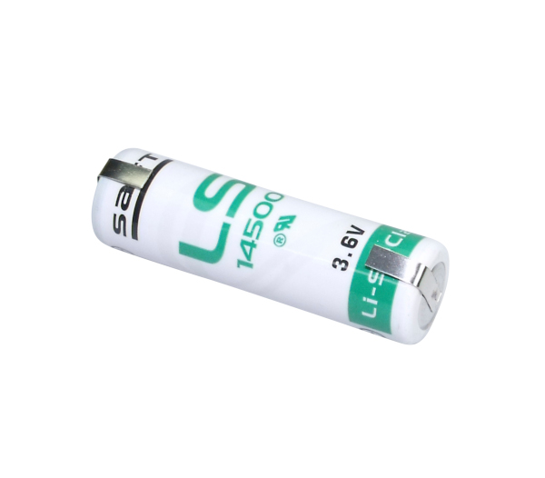 Saft Lithium Batterie LS14500 | CNR 3,6V 2,6Ah mit U-Lötfahne