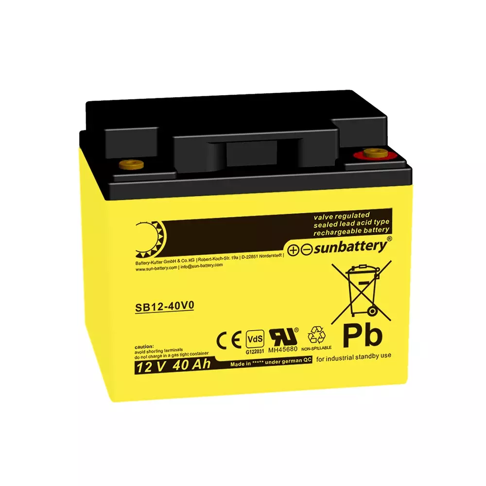 SUN Battery SB12-40V0 - 12V 40Ah Blei-Vlies-Akku (AGM) VdS