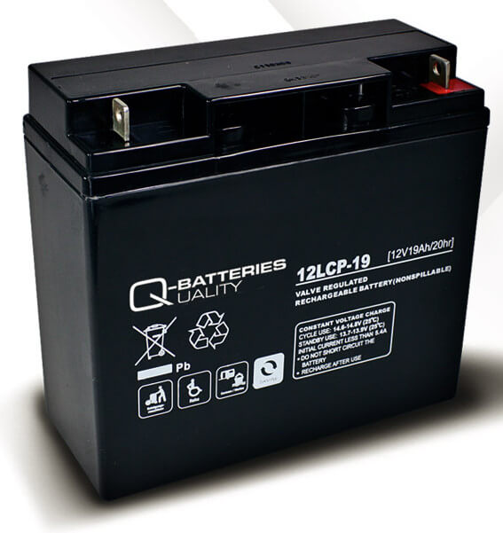Q-Batteries 12LCP-19 12V 19Ah Blei-Akku / AGM Batterie Zyklenfest