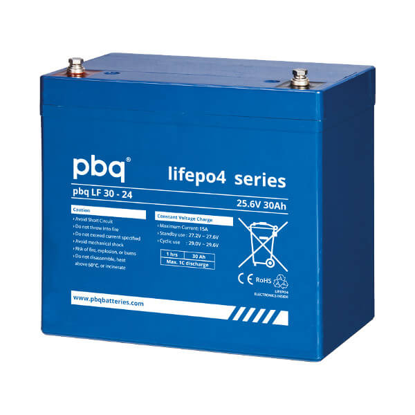 pbq LF30-24 LiFePO4 Batterie - 25,6V 30Ah Lithium-Ferrophosphat-Akku