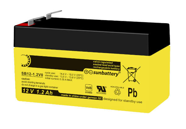 Sun Battery SB12-1.2 12V 1,2Ah Bleiakku VdS