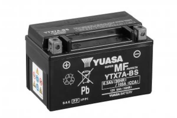 YUASA Motorradbatterie YTX7A-BS - 12V 6Ah wartungsfrei