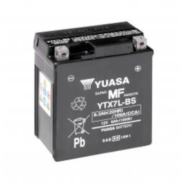 YUASA Motorradbatterie YTX7L-BS - 12V 6Ah wartungsfrei