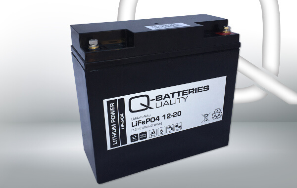Q-Batteries 12-20 LiFePo4 Lithium-Eisenphosphat Akku - 12,8V 20Ah