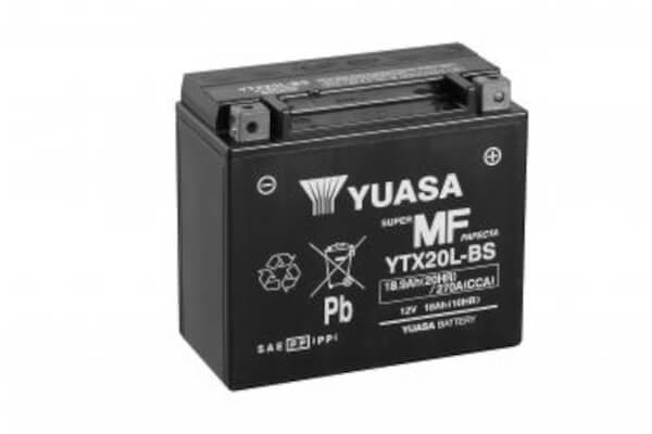 YUASA Motorradbatterie YTX20L-BS - 12V 18Ah wartungsfrei