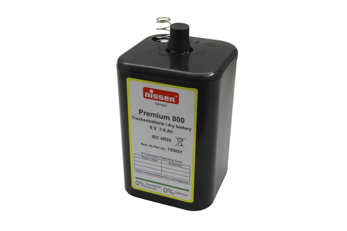Nissen Premium 800 (4R25) 6V Zink Kohle Batterie mit Spiralfederkontakt online bei pro-akkus kaufen