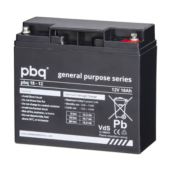 pbq 18-12 AGM Bleiakku - 12V 18Ah VdS Allzweckbatterie