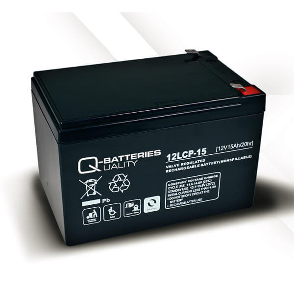 Q-Batteries 12LCP-15 12V 15Ah Blei-Akku / AGM Batterie Zyklenfest