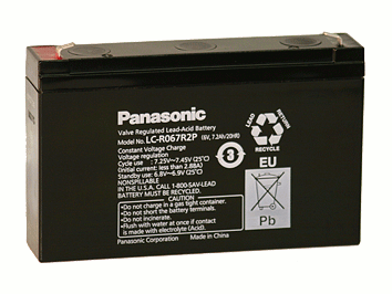 / Batterie - 7,2Ah Blei-Akku 6V LC-R067R2P Panasonic